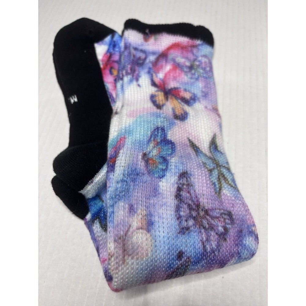 Viasox Easy Stretch Diabetic Socks Unisex Size M/L Colorful Butterfly Design - Picture 2 of 4